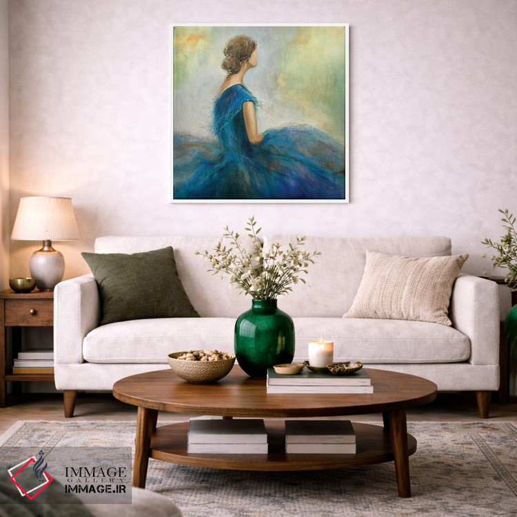 تابلو دکوراتیو بانویی در آبی II اثر کی. ناری - D2W