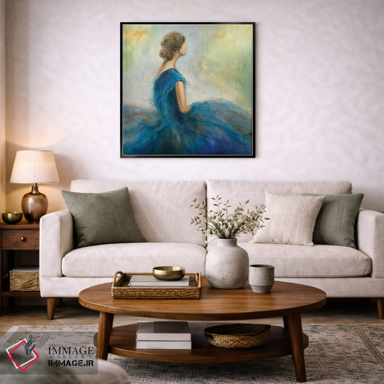 تابلو دکوراتیو بانویی در آبی II اثر کی. ناری - D4B