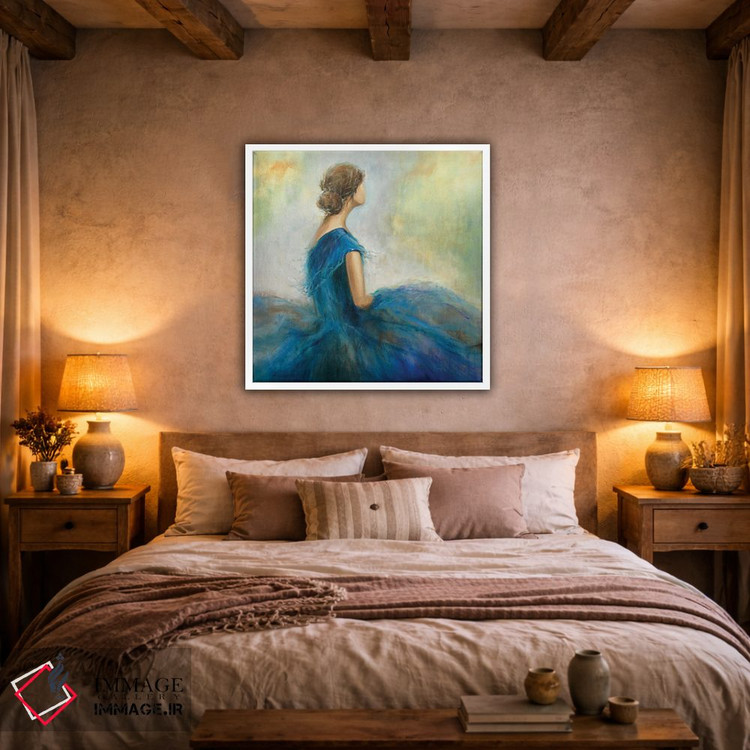 تابلو دکوراتیو بانویی در آبی II اثر کی. ناری - D3W