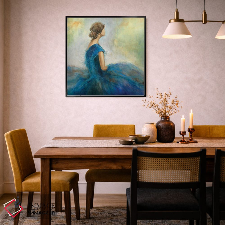 تابلو دکوراتیو بانویی در آبی II اثر کی. ناری - D6B