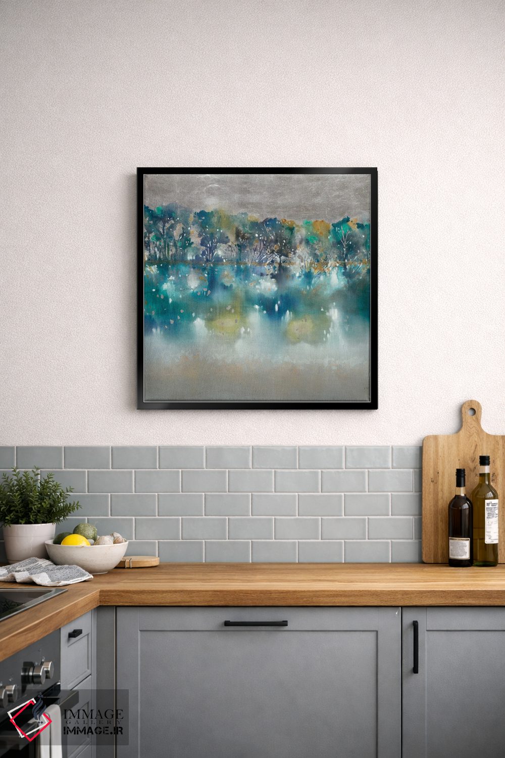 تابلو انتزاعی کنار دریاچه اثر کی. ناری - D4B