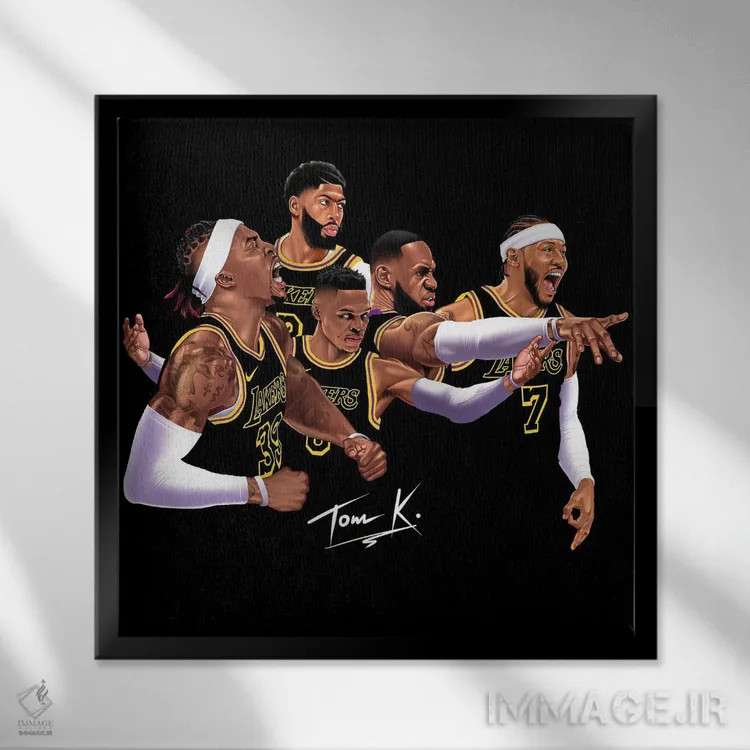 تابلو دکوراتیو نمایش لیکرز اثر تام کینگو - نمای قابدار مشکی