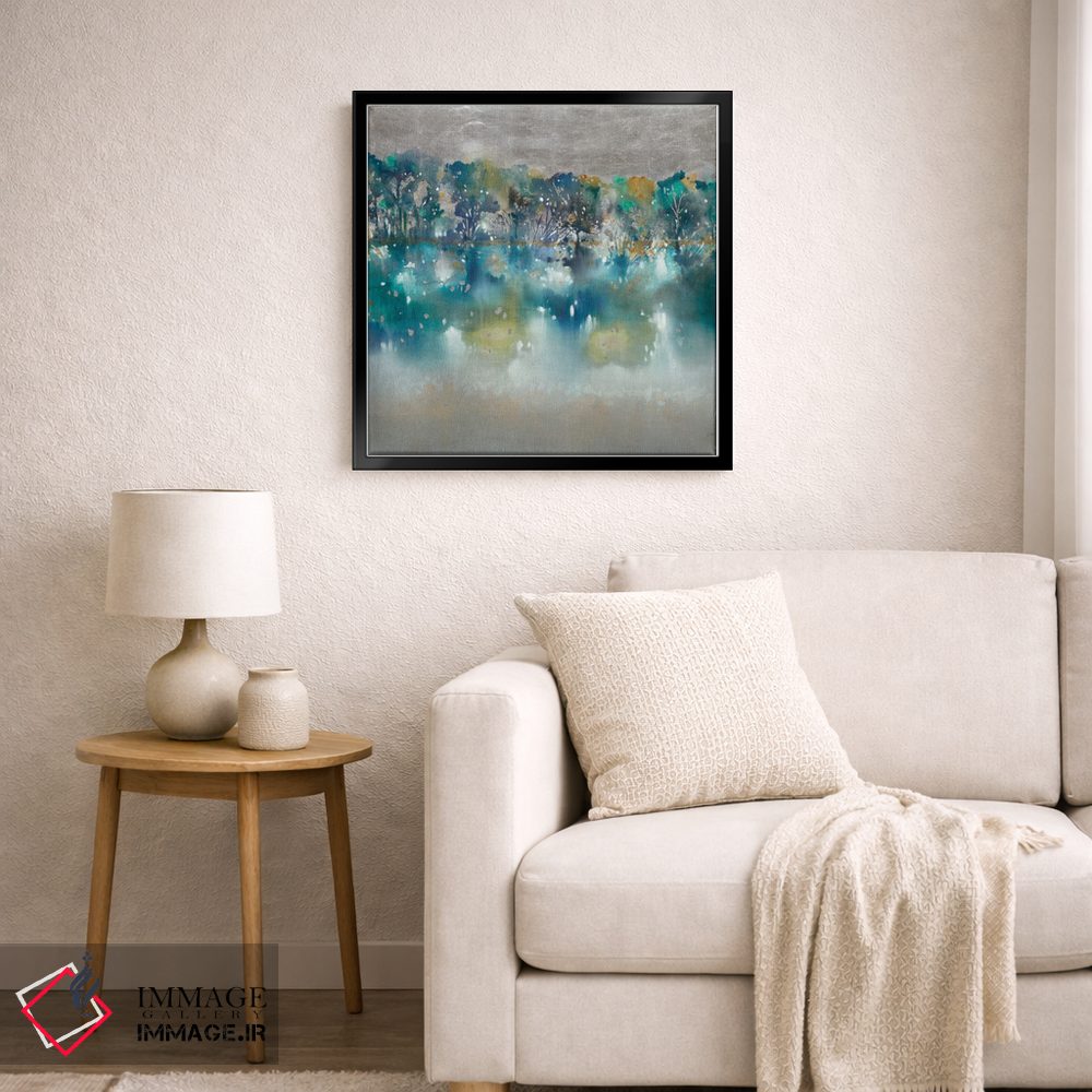تابلو انتزاعی کنار دریاچه اثر کی. ناری - D6B