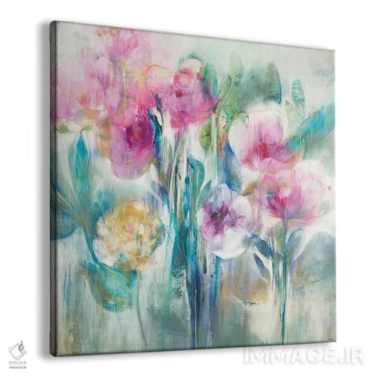 تابلو انتزاعی گل صدتومانی اثر کی. ناری - نمای پرسپکتیو محصول