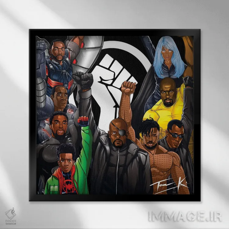 تابلو دکوراتیو قدرت اثر تام کینگو - نمای قابدار مشکی