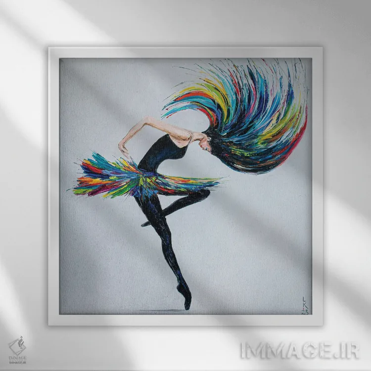 تابلو دکوراتیو بیایید برقصیم اثر کوپتسووا آرت - نمای قابدار سفید