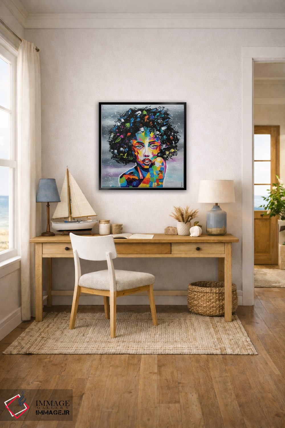 تابلو دکوراتیو دختر مرموز اثر کوپتسووا آرت - D5B