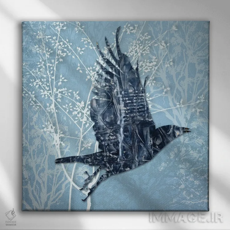 تابلو دکوراتیو در حال پرواز II اثر کارن اسمیت - نمای روبهرو روی دیوار