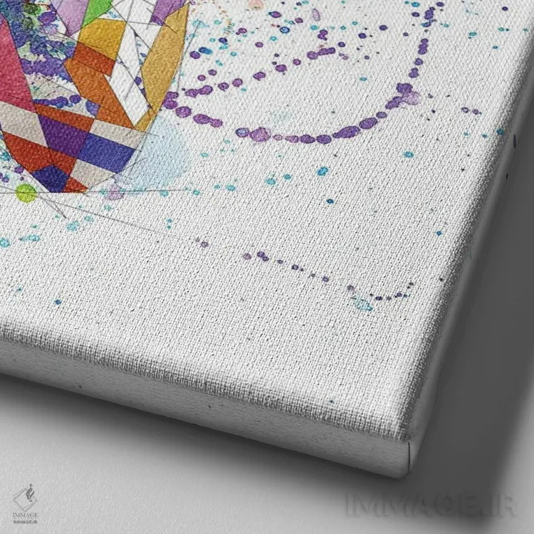 تابلو دکوراتیو لری برد اثر کاتیا اسکای - نمای نزدیک بافت بوم