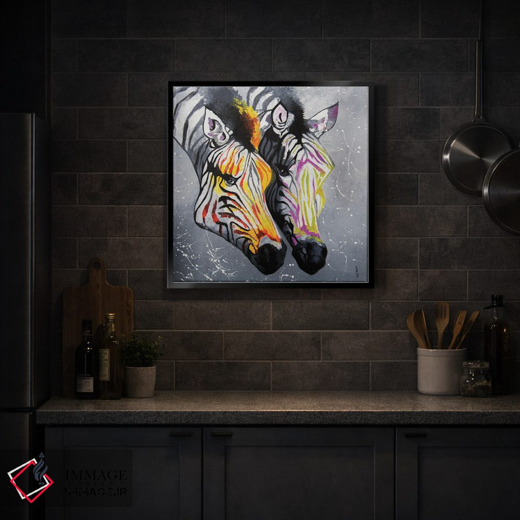 تابلو دکوراتیو گورخرها اثر کوپتسووا آرت - D5B