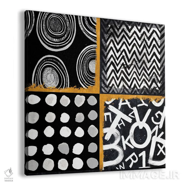 تابلو انتزاعی خطوط و نقطه ها I اثر کارن اسمیت - نمای پرسپکتیو محصول