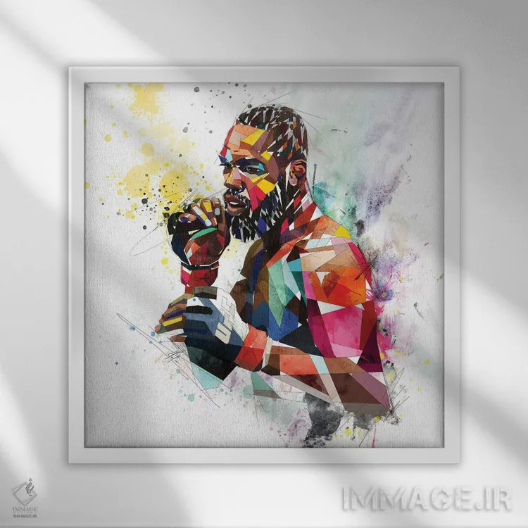 تابلو دکوراتیو جان جونز اثر کاتیا اسکای - نمای قابدار سفید