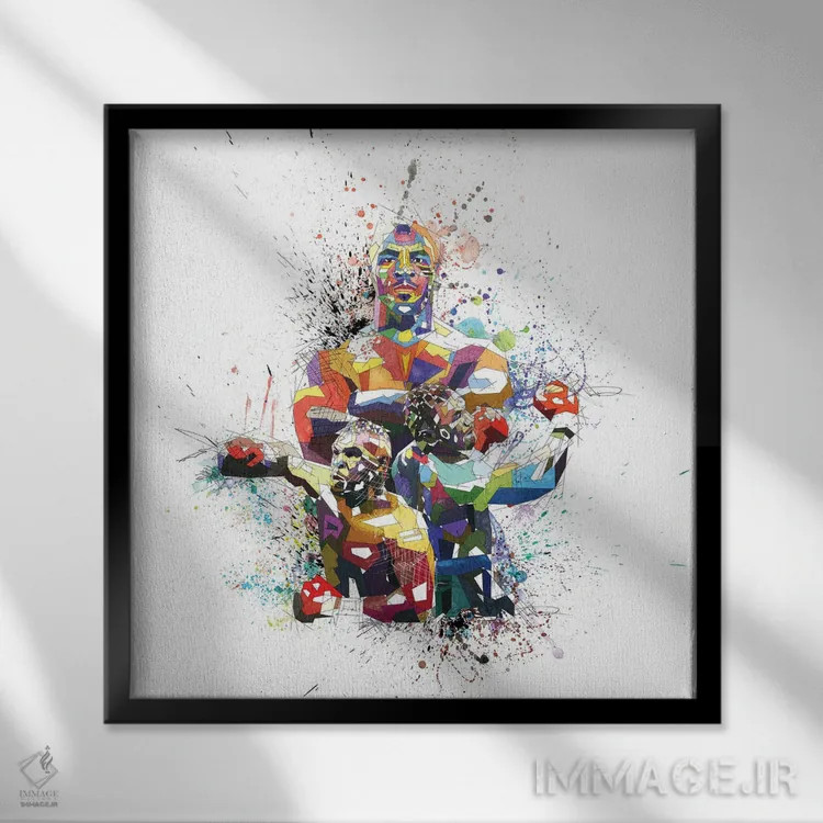 تابلو دکوراتیو مایک تایسون اثر کاتیا اسکای - نمای قابدار مشکی