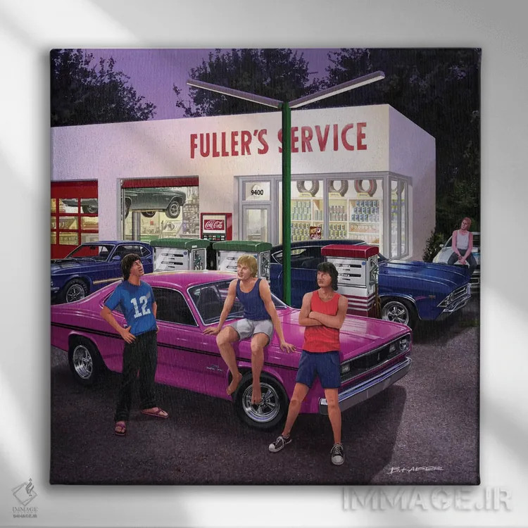 تابلو دکوراتیو زنده ماندن در دهه هفتاد میلادی اثر بروس کایزر - نمای روبهرو روی دیوار