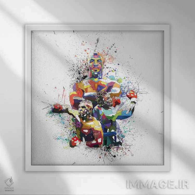 تابلو دکوراتیو مایک تایسون اثر کاتیا اسکای - نمای قابدار سفید