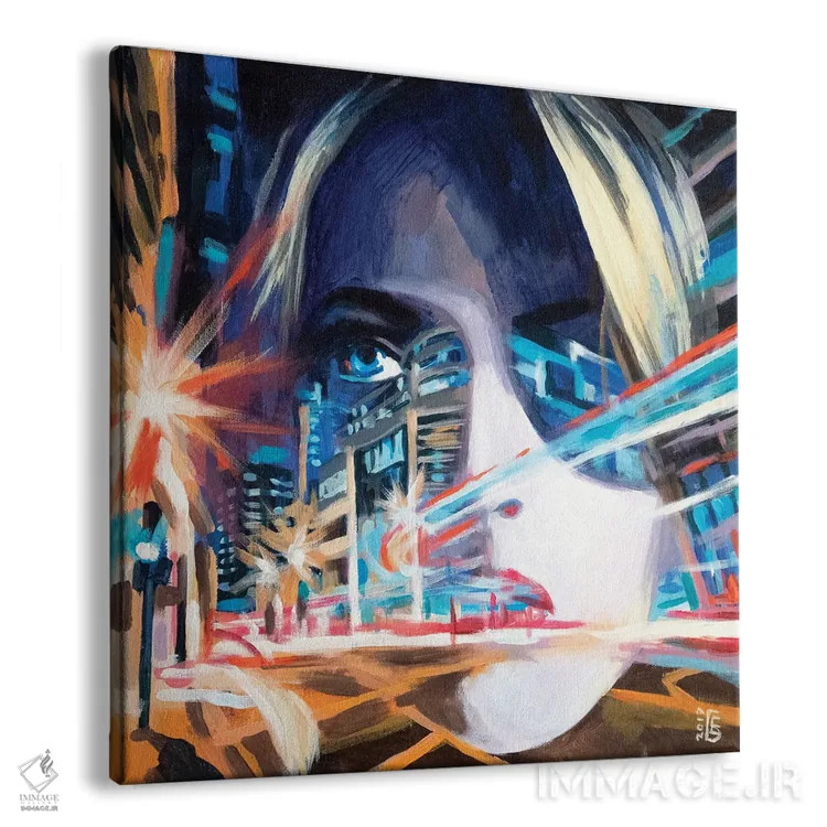 تابلو دکوراتیو حرکت نئونی اثر کاترینا بورتسووا - نمای پرسپکتیو محصول