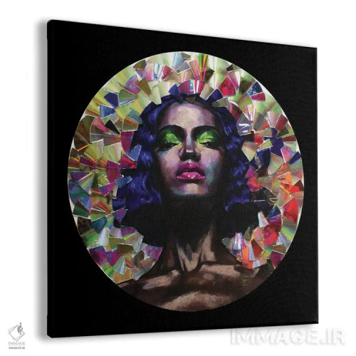 تابلو دکوراتیو دختر در آینه اثر کاترینا بورتسووا - نمای پرسپکتیو محصول