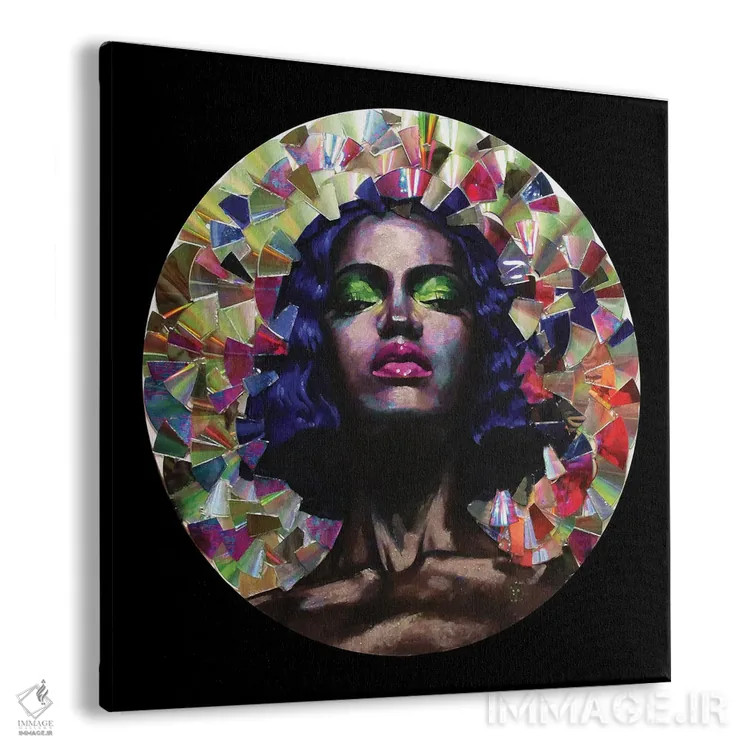 تابلو دکوراتیو دختر در آینه اثر کاترینا بورتسووا - نمای پرسپکتیو محصول