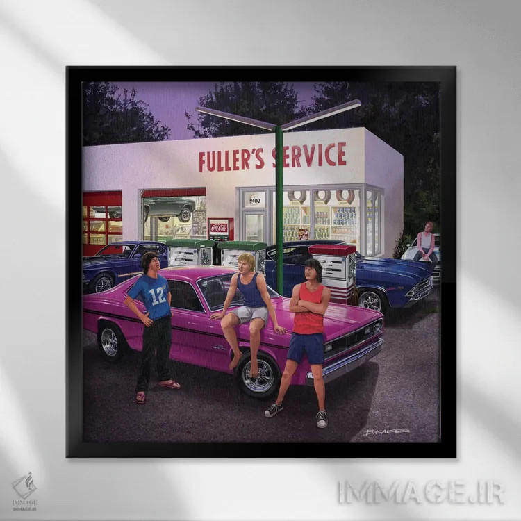 تابلو دکوراتیو زنده ماندن در دهه هفتاد میلادی اثر بروس کایزر - نمای قابدار مشکی