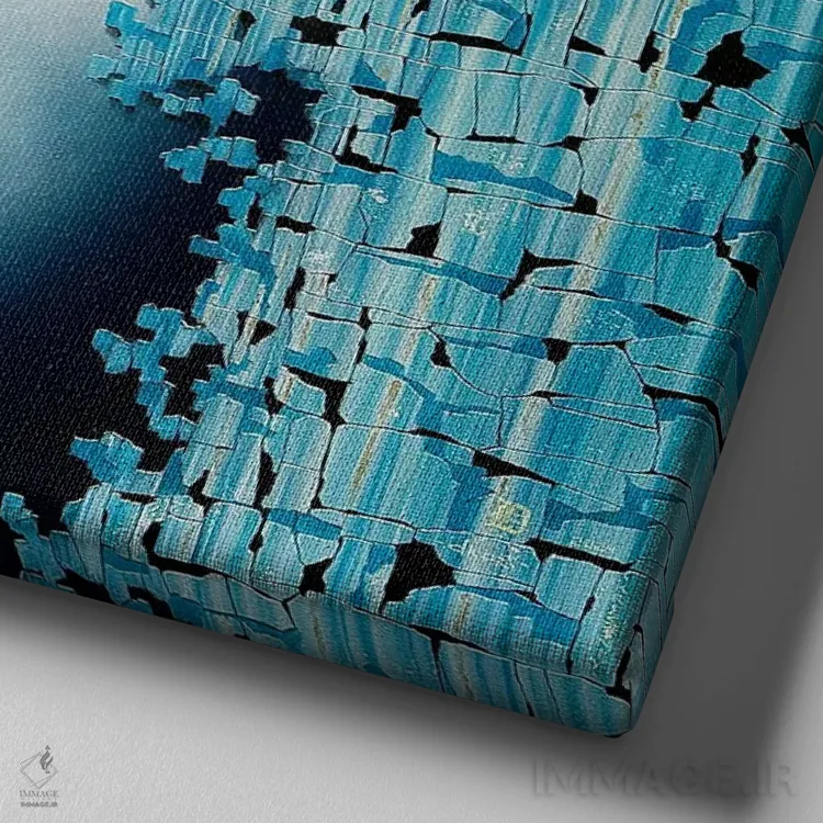 تابلو دکوراتیو رمزآلود اثر کرستنی - نمای نزدیک بافت بوم