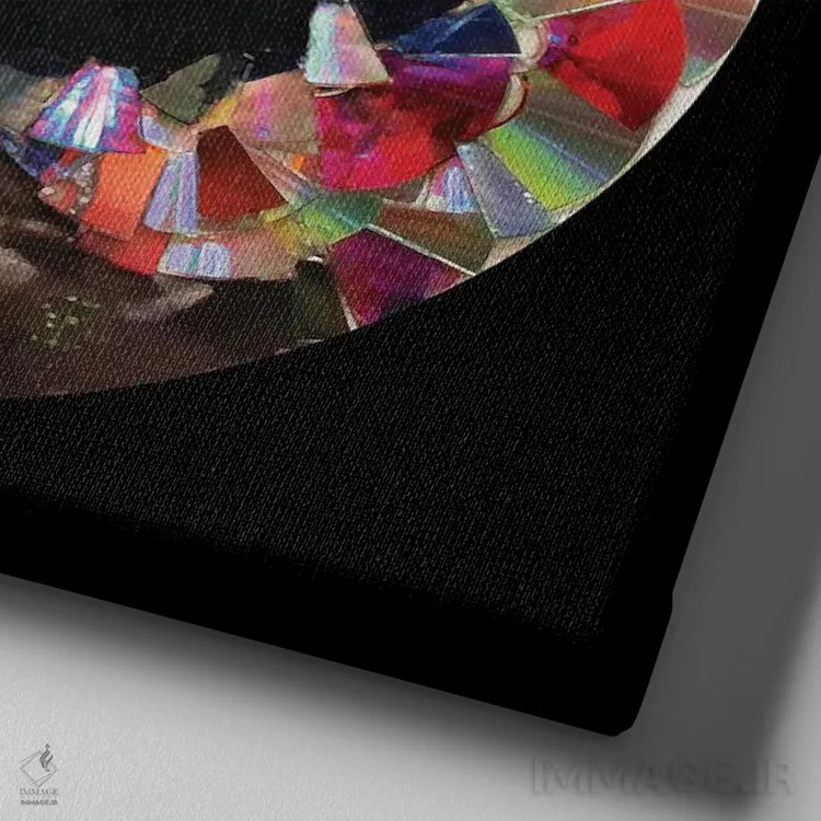 تابلو دکوراتیو دختر در آینه اثر کاترینا بورتسووا - نمای نزدیک بافت بوم