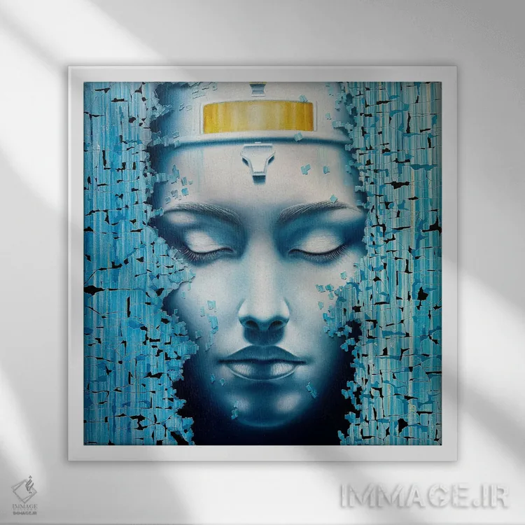 تابلو دکوراتیو رمزآلود اثر کرستنی - نمای قابدار سفید