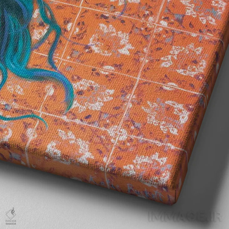 تابلو دکوراتیو الکس اثر کاترین الکسه - نمای نزدیک بافت بوم