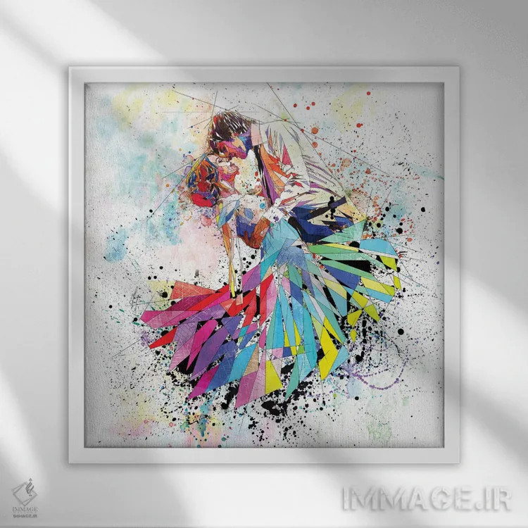 تابلو دکوراتیو ازدواج خوشبخت اثر کاتیا اسکای - نمای قابدار سفید