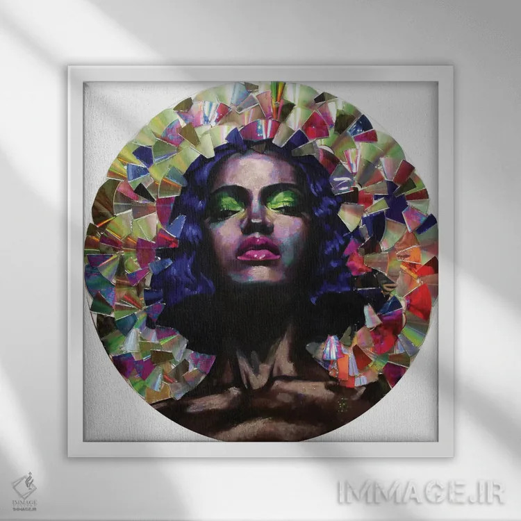 تابلو دکوراتیو آینه اثر کاترینا بورتسووا - نمای قابدار سفید