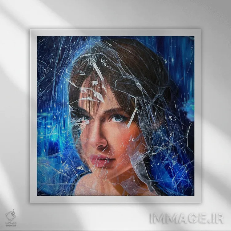 تابلو دکوراتیو جوانی اثر کرستنی - نمای قابدار سفید