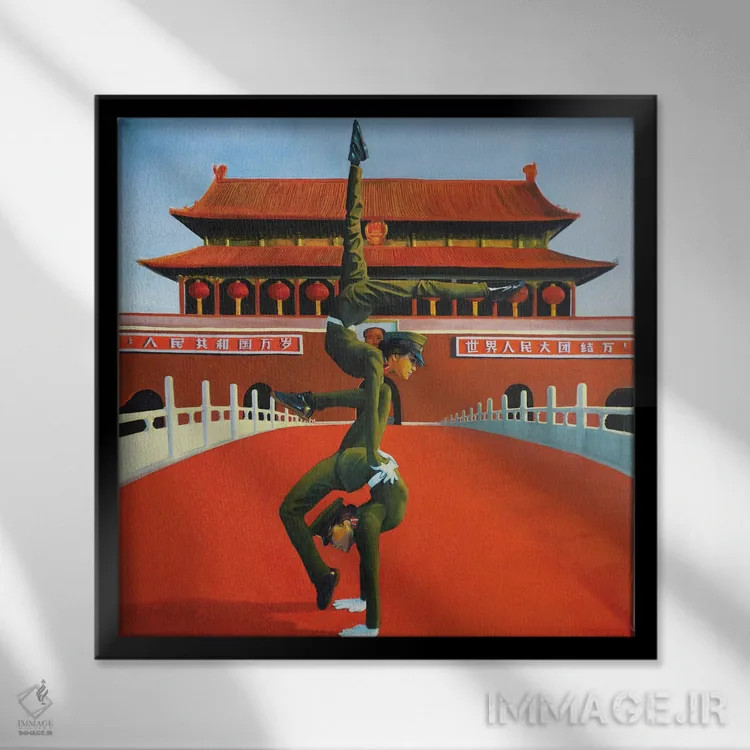 تابلو دکوراتیو نگهبانی دروازه صلح آسمانی اثر کاترین الکسه - نمای قابدار مشکی