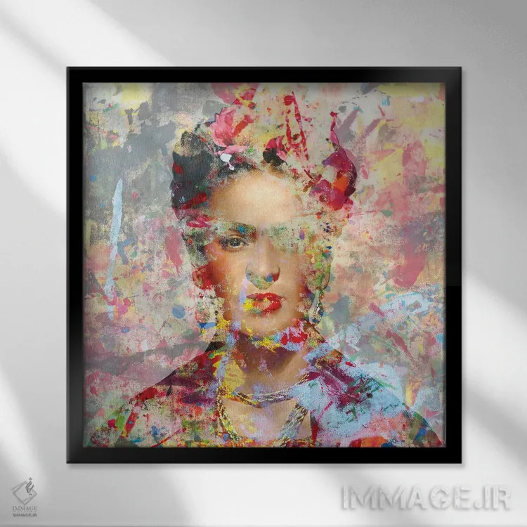 تابلو دکوراتیو فریدا کالو ۶ اثر کارین ورمیر - نمای قابدار مشکی