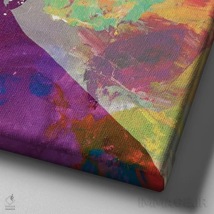 تابلو دکوراتیو فریدا کالو ۵ اثر کارین ورمیر - نمای نزدیک بافت بوم