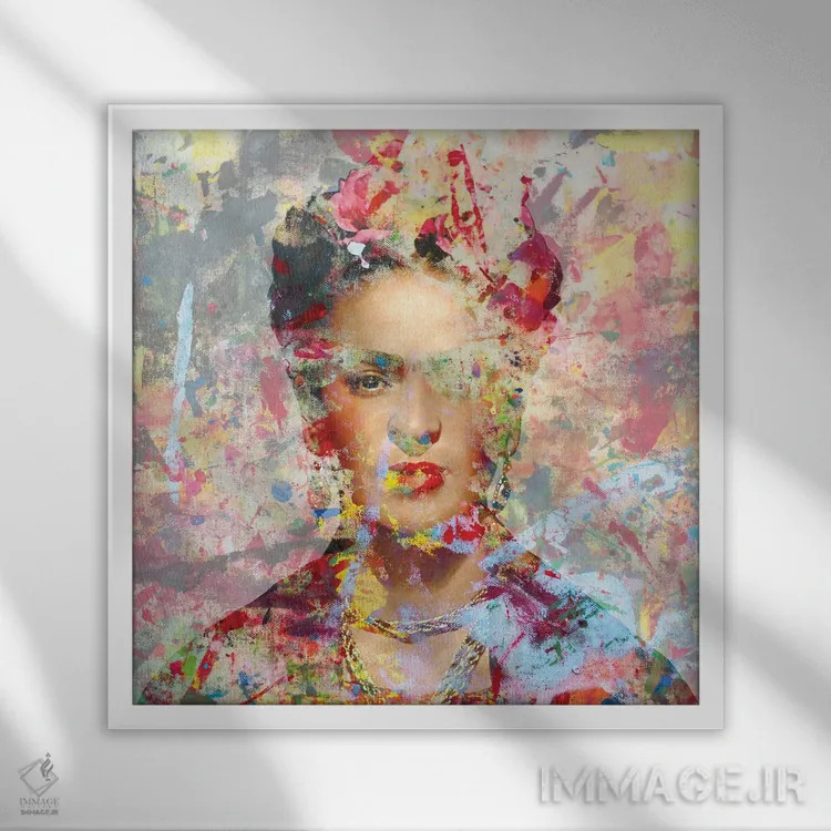 تابلو دکوراتیو فریدا کالو ۶ اثر کارین ورمیر - نمای قابدار سفید