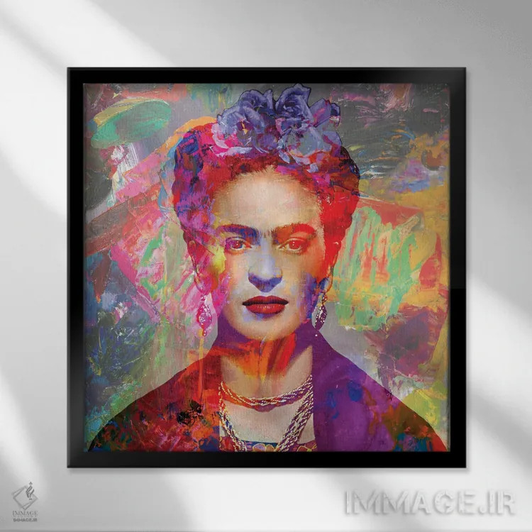 تابلو دکوراتیو فریدا کالو ۵ اثر کارین ورمیر - نمای قابدار مشکی