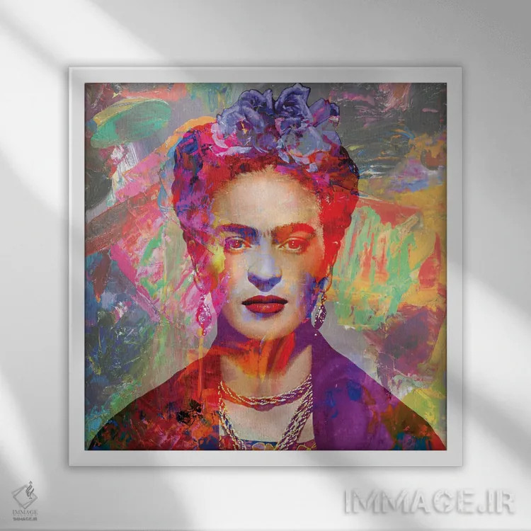 تابلو دکوراتیو فریدا کالو ۵ اثر کارین ورمیر - نمای قابدار سفید