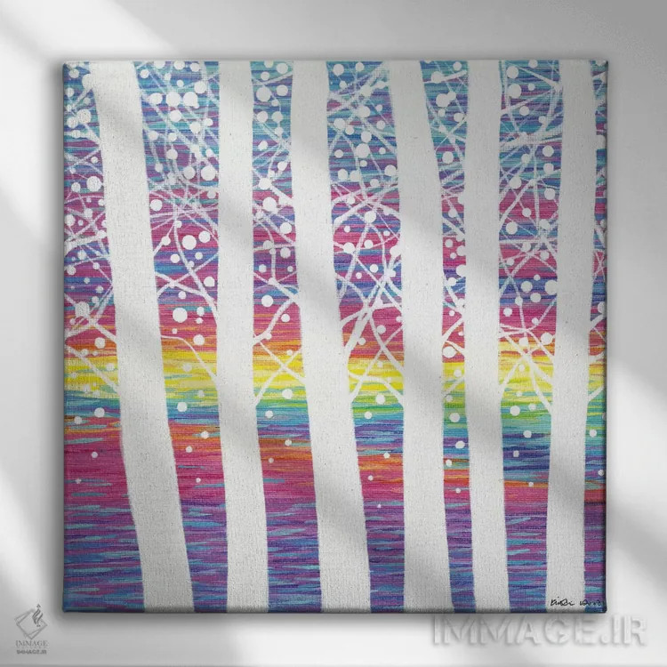 تابلو مینیمال جنگل شماره ۱ اثر کیرستین وود - نمای روبهرو روی دیوار