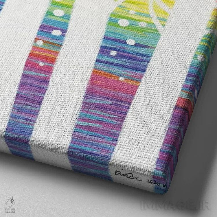 تابلو مینیمال جنگل شماره ۱ اثر کیرستین وود - نمای نزدیک بافت بوم