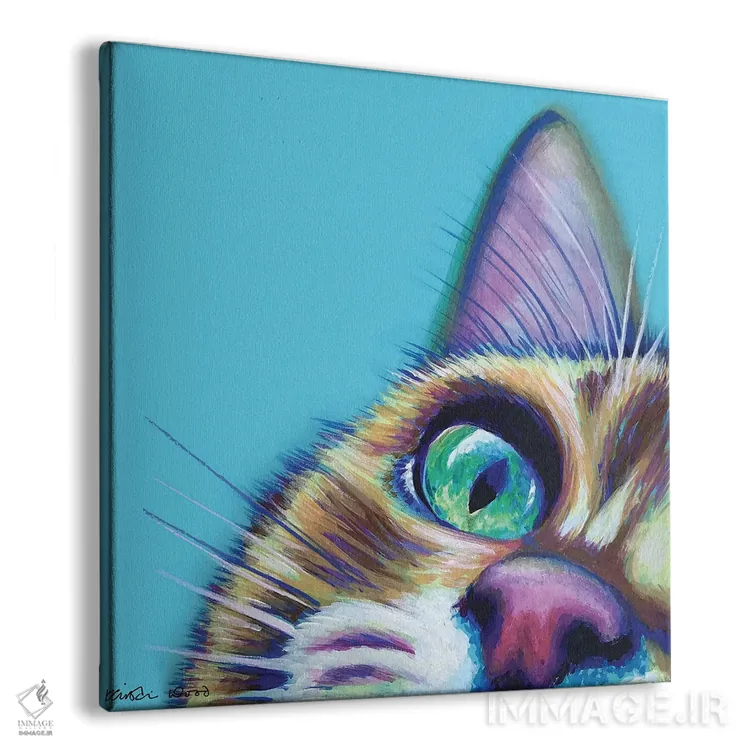 تابلو دکوراتیو سگ قهوه ای روی فیروزه ای اثر کیرستین وود - نمای پرسپکتیو محصول