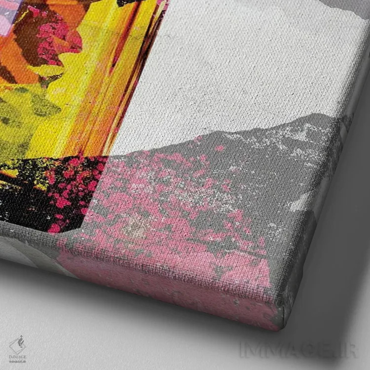 تابلو دکوراتیو شنل شماره ۵ اثر کارین ورمیر - نمای نزدیک بافت بوم