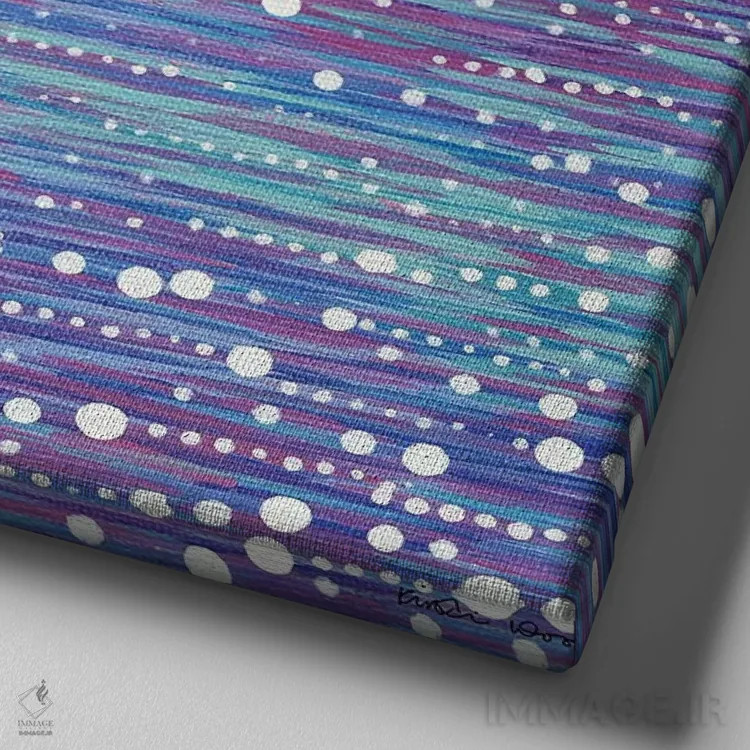 تابلو انتزاعی منظره دریایی شماره ۹ اثر کیرستین وود - نمای نزدیک بافت بوم