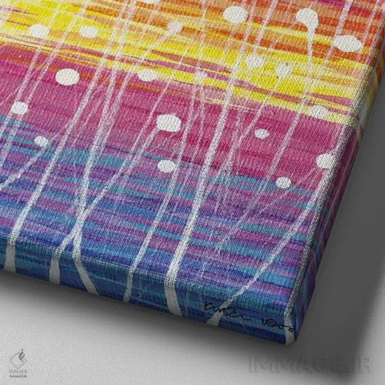 تابلو مینیمال گل های وحشی اثر کیرستین وود - نمای نزدیک بافت بوم