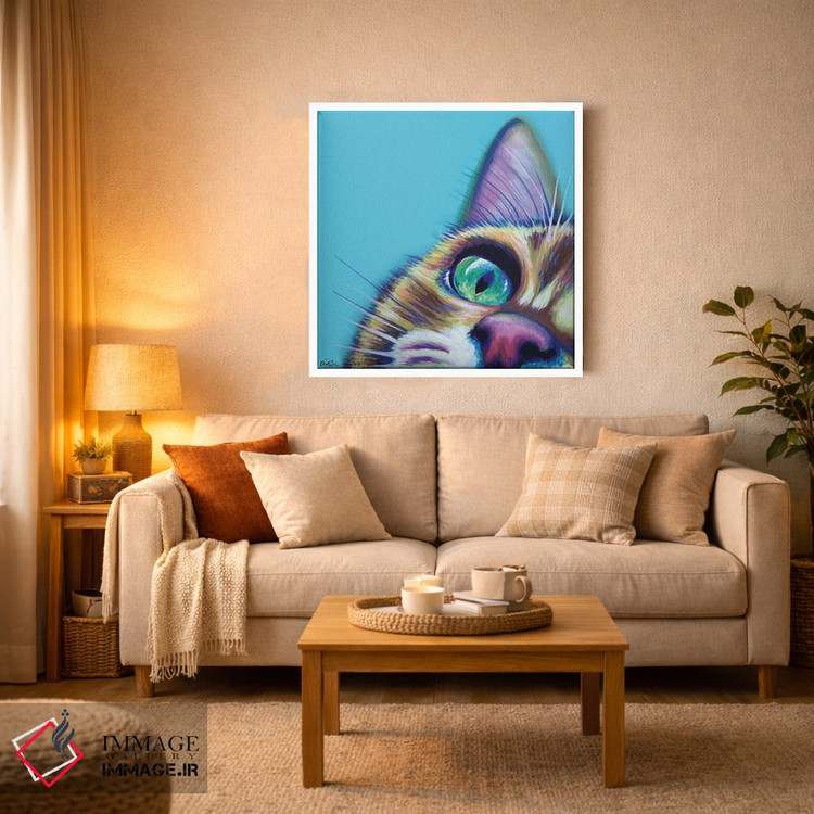 تابلو دکوراتیو سگ قهوه ای روی فیروزه ای اثر کیرستین وود - D3W