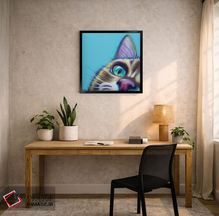 تابلو دکوراتیو سگ قهوه ای روی فیروزه ای اثر کیرستین وود - D5B