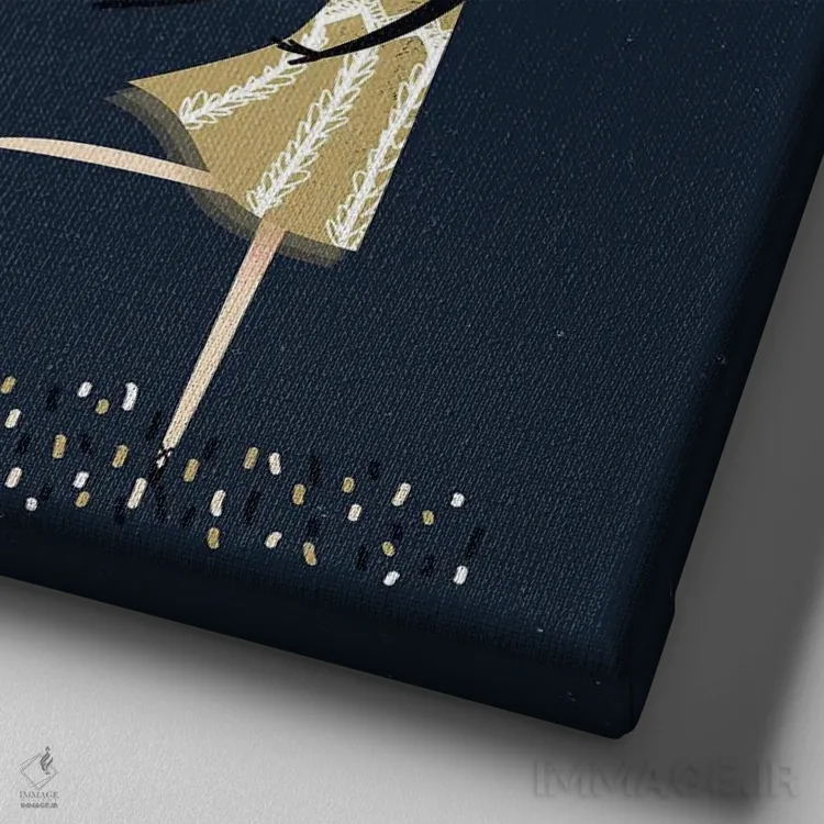 تابلو مینیمال چارلستون اثر کانزیلو - نمای نزدیک بافت بوم