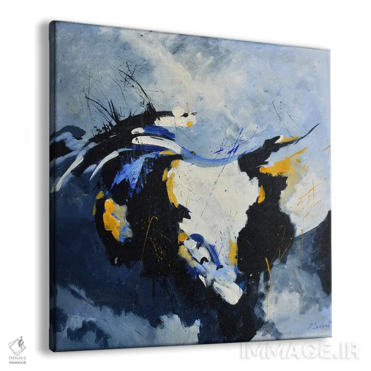 تابلو انتزاعی سر گاو انتزاعی اثر پل لدنت - نمای پرسپکتیو محصول
