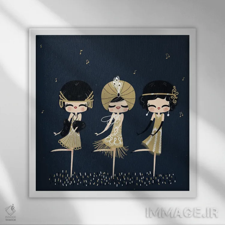 تابلو مینیمال چارلستون اثر کانزیلو - نمای قابدار سفید