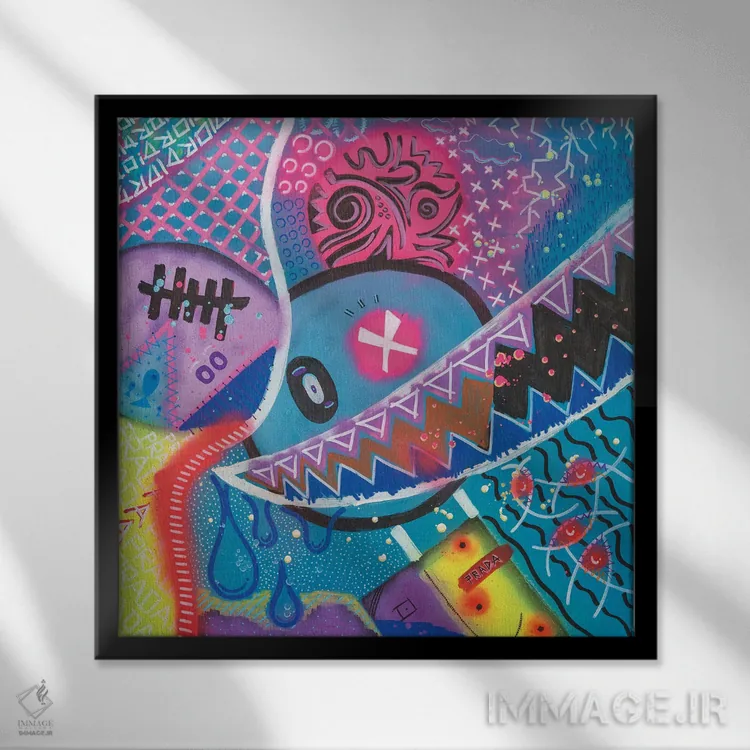 تابلو دکوراتیو رستاخیز آتلانتیک اثر نوا لاتار - نمای قابدار مشکی