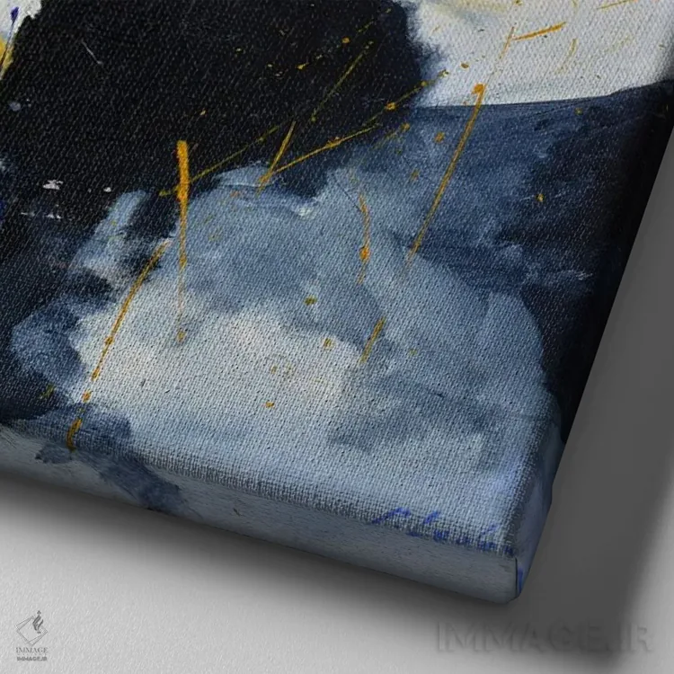 تابلو انتزاعی سر گاو انتزاعی اثر پل لدنت - نمای نزدیک بافت بوم