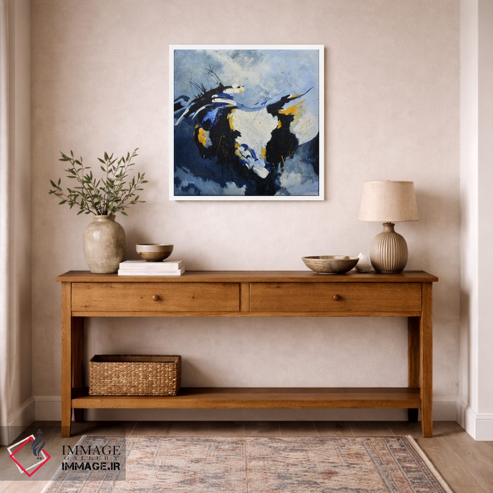 تابلو انتزاعی سر گاو انتزاعی اثر پل لدنت - D6W